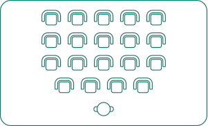 Twenty person theatre layout